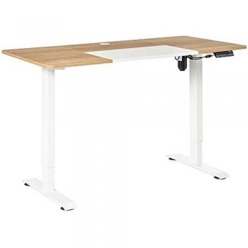 Vinsetto Escritorio Eléctrico Altura Ajustable 4 Teclas Memoria 140x70x72-116 Cm Blanco/Natural