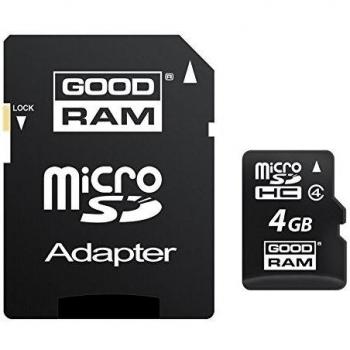 Goodram 4GB microSDHC Class 4 w/ microSD Adapter 4GB SDHC Class 4 memoria flash - Tarjeta de memoria