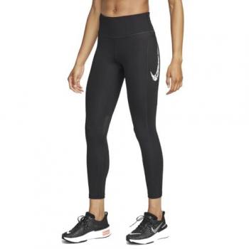 Malla de mujer 7/8 Swoosh Fast Nike en color negro y blanco, talla XS