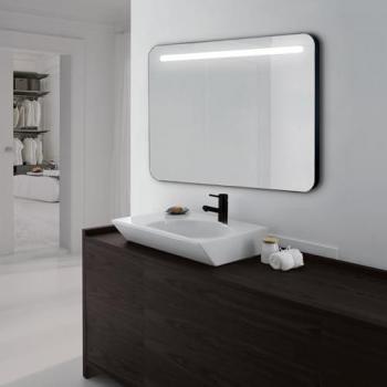 Espejo de Baño con Luz LED Frontal - Modelo Rio - Marco de Aluminio Negro - Luz Blanca Neutra (4000K) - 100 x 70cm