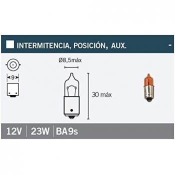 V PARTS - L780 : Lampara Bayoneta 9 Mm 12Vx23W. Naranja