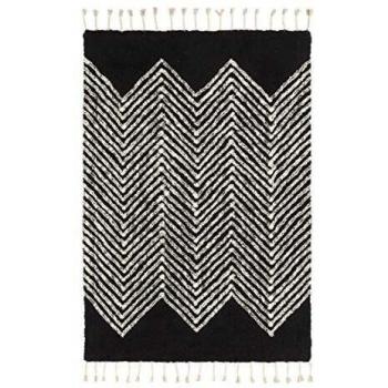 Alfombra Bereber con Flecos - Flecha - Negra - 140 x 200 cm