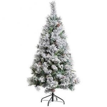 FEERIC CHRISTMAS - Árbol de Navidad Artificial Verde Flocado Nieve y Pinos H 150 cm Colección Minnesota