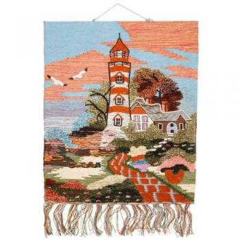 Tapiz de Yute Tejido Artesano Decorativo Multicolor 80x100cm - Hecho a Mano