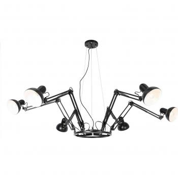 Lámpara colgante industrial negra de 6 luces orientables - Hobby Spinne