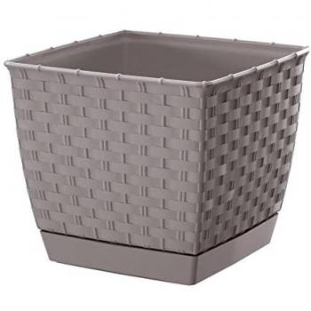 Maceta Prosperplast RATOLLA SQUARE 2.5L Ocre Oscuro, dimensiones (mm) 165x165x142, color Mocca