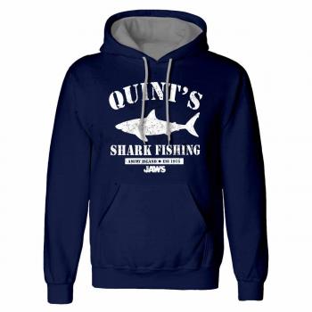 Sudadera con capucha unisex azul marino Quints Shark Fishing talla XXL