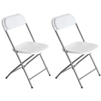 Pack 2 Sillas Plegables de Resina Blancas 49x44.5x80.5cm Robustas Garden 7house