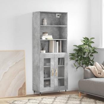 Armario alto de hormigón gris 69,5x34x180 cm en madera contrachapada