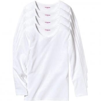 VERTBAUDET Lote de 4 Camisetas de Manga Larga niña Blanco 3A