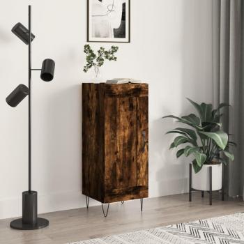 Aparador de madera de ingeniería roble ahumado 34,5x34x90 cm vidaXL, mueble de almacenaje para salón, buffet, armario auxiliar y armario de almacenamiento