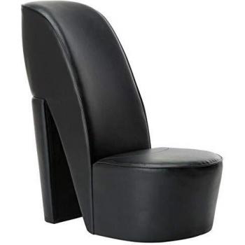vidaXL Silla en Forma de Zapato, tacón Alto, Color Negro