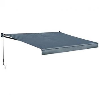 Toldo SAULE 3,95 × 3m - Lona antracita y estructura gris