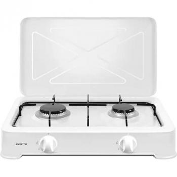 Infiniton GGP-W2 Cocina de Gas Portátil 2 Fuegos Control Mecánico Blanco Dimensiones 9,5x46,9x35,1 cm