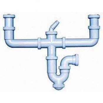 Crearplast c-48 - Sifon curvo horizontal 1.1/2 diámetro 40 2racor-toma