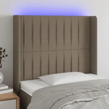 Cabecero Led Tortorora 83x16x111/128 cm en Tela gris taupe