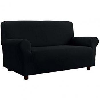 Italian Bed Linen Più Bello Funda Cubre Sofá, Poliéster, Negro, 3 PLAZAS