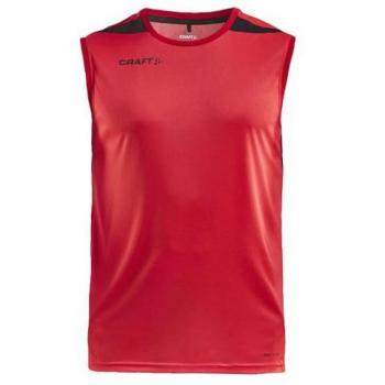 Craft Pro Control Impact Sleeveless Jersey for Men - Large Red Polyester