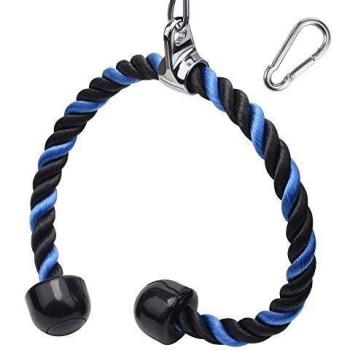 XYZDOUBLE Cuerda Tríceps Accesorio para Cable de TraccióN hacia Abajo con Tríceps y BíCeps Multi Gym Nylon Manijas Antideslizantes - Dorsal, Biceps, Triceps, Gimnasio o Hogar-Rojo 90cm