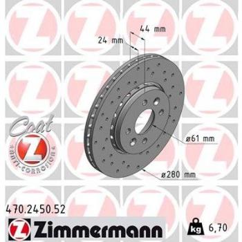 Disco de freno ZIMMERMANN 470.2450.52