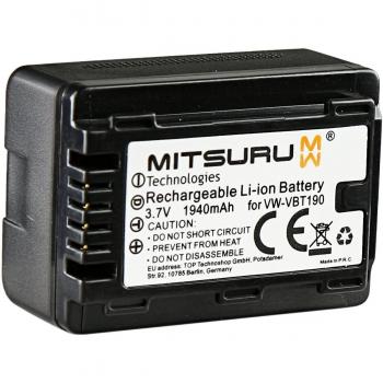 Mitsuru® batería para Panasonic VW VBT190 recambio para Panasonic HC T76 V10 V100 V110 V130 V160 V180 V210 V250 V270 V380 V500 V510 V520 V550 V550CT V707 V727 V757 V777