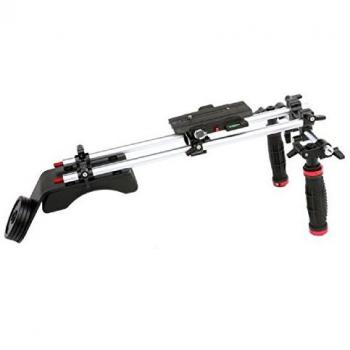 Soporte de Hombro Falcon Eyes VRG-S-2 para Video, Color Rojo, Plata y Negro