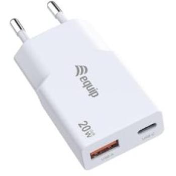 Cargador USB Universal 20W GaN Slim 2 Puertos (1xUSB-C PD y 1xUSB-A) Blanco