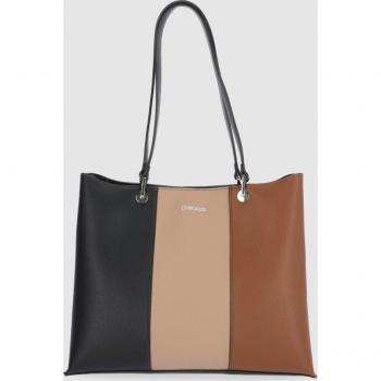 Chika10 Bolso de Hombro 6811-3 Color Negro con Cremallera