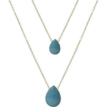 Collar Luxenter Internet Abelia metal Dorado y Agata azul