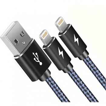 Cable Cargador iPhone, [2Pack 2M ] Cable Lightning Carga Rápida Trenzado de Nylon Cargador iPhone Compatible con Apple iPhone 12 11 XS MAX XR X 8 Plus 7 Plus 6S 6 Plus