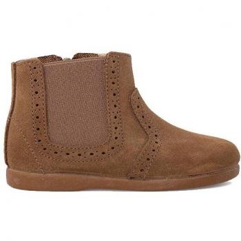 Botas de bebé niña de piel con cremallera