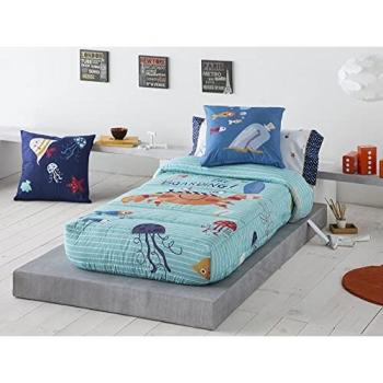 Juego de Sábanas Crabby - 100% Algodón Percal 200 Hilos - Estampado Digital - Fabricado en España - Cama 80/90/105/135/150
