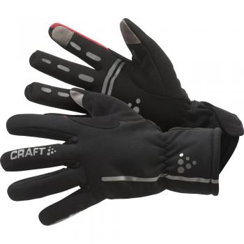 Craft - Guantes unisex, talla DE: 8/S, color negro/rojo