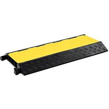 vidaXL Rampa Protección Cable 3 Canales Goma 93 cm Señales Carretera Tráfico