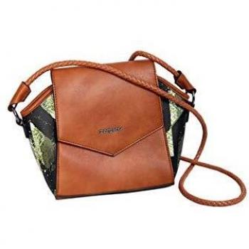 ZERGATIK - Bolso Tote Rectangular con Contraste 'B141' Mujer Color: Verde Talla: Talla única