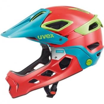 Uvex Jakkyl HDE - Casco de ciclismo unisex, color rojo / azul petróleo