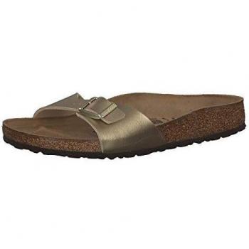 Birkenstock Madrid Gold Birko-Flor Mules for Women, Size 41