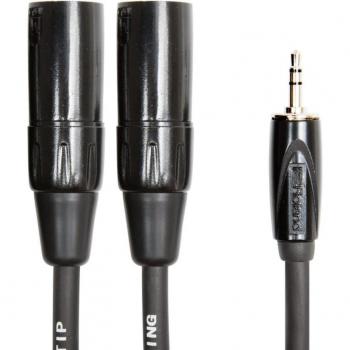 Roland Black Series 10' Balanced Interconnect Cable, 1/8 TRS-2x XLRM Connector