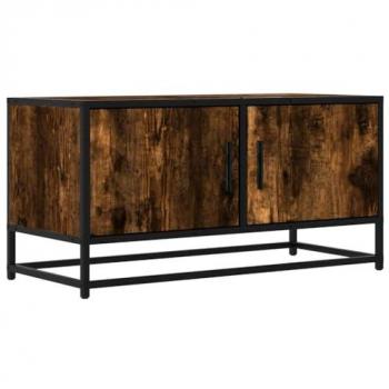 Mueble TV metal y madera ingeniería roble humo 80x34,5x40 cm