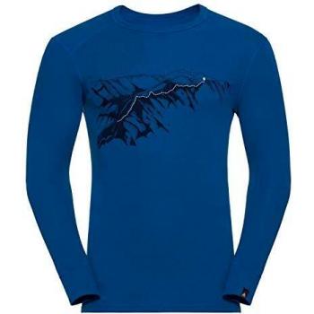 Odlo Bl Active Warm Print - Camiseta de Manga Larga para Hombre, Unzutreffend, Bl Active Warm Print - Camiseta de Manga Larga, Hombre, Color Azul, tamaño Large