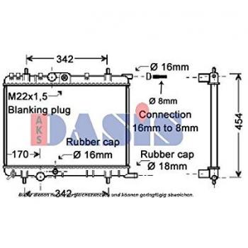 AKS Dasis 060057N Radiador, refrigeración del motor