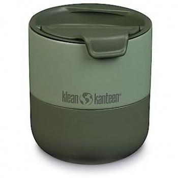 Vaso Klean Kanteen Rise Lowball Tumbler 10oz (280ml) de acero inoxidable con tapa abatible, color verde