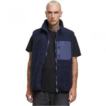Urban Classics Men's Navy Sherpa Vest - XL