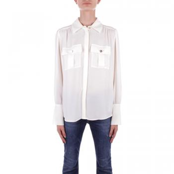 Liu Jo Women's White Georgette Shirt with French Collar Size XS/40