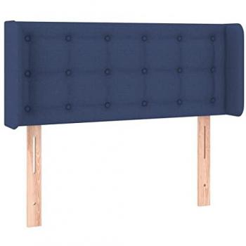 Cabecero con LED de Tela Azul 103x16x78/88 cm
