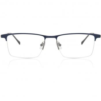 Gafas Recetadas Semi Rimless Metálicas Azules para Hombre - Gafas Anti-Azules - SmartBuy Collection