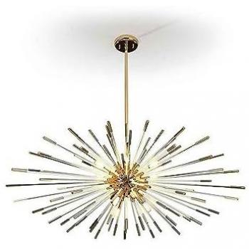 Lámpara Colgante Esférica Dimmable Evasión 9L Oro Brillante con Control Remoto - Schuller