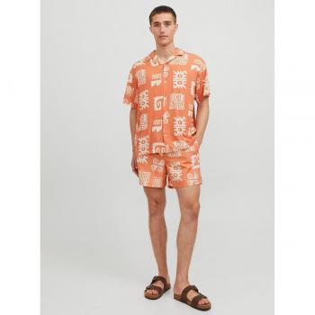 Camisa corta de hombre Jack & Jones con estampado geométrico, modelo Luke Ocean Resort
