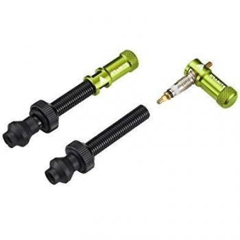 Válvula Juicy de Granito Verde con Capuchón y Herramienta de Extracción - Tamaño Único - Incluye Vástago de Válvula Presta y Cubiertas Antipolvo para Neumáticos