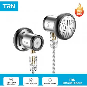 Auriculares In-Ear TRN EMA con controlador dinámico de 14.2mm, cable reemplazable y conector plano de metal para TRN Kirin XUANWU